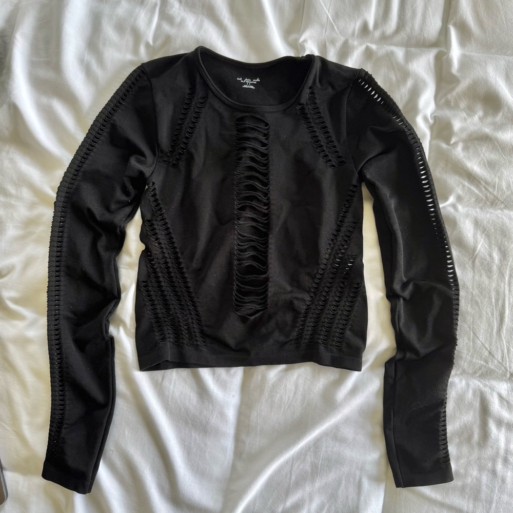 Urban Outfitters Black Cut-Out Crop Top